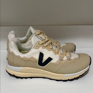 Veja Beige and White Athletic Shoes